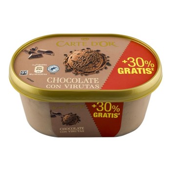 Helado chocolate con virutas Carte D'or tarrina 1 litro + 30% gratis