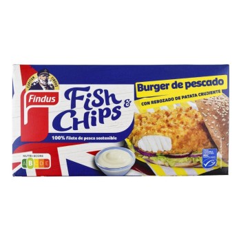 Burger de pescado con rebozado de patata Findus Fish & Chips caja 270 g