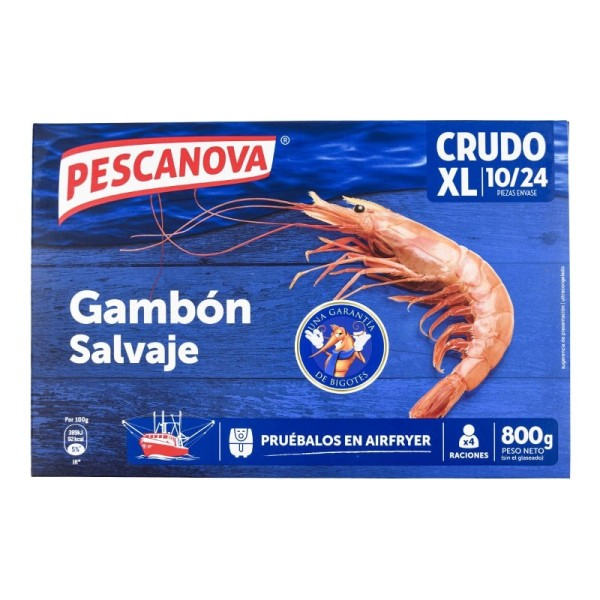 Gambón salvaje crudo XL 10/24 piezas Pescanova caja 800 g