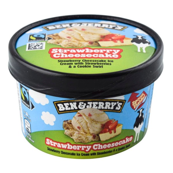 Helado de crema de tarta de queso fresas y galleta Ben&Jerry's strawberry cheesecake  tarrina 100 ml