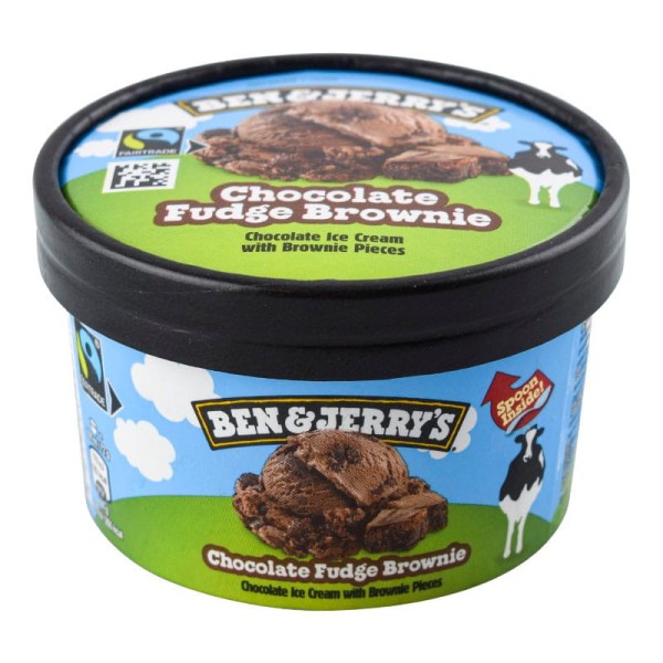 Helado de crema de chocolate con trocitos de brownie de chocolate Ben&Jerry's Chocolate Fudge Brownie  tarrina 100 ml