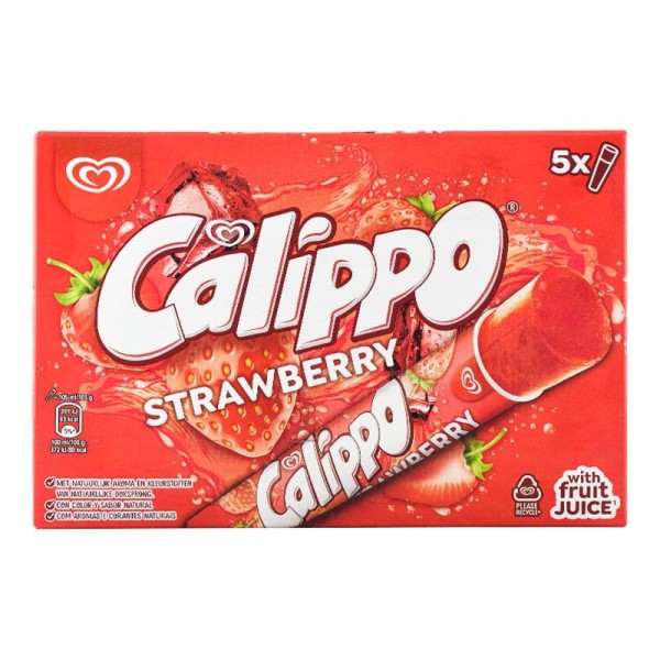 Helado Calippo sabor fresa 5 ud caja 525 ml